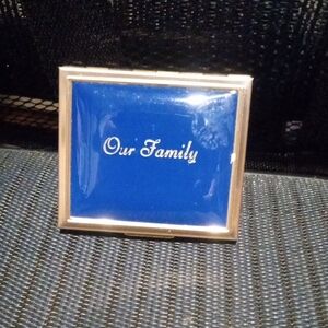 Retro Blue 'Our Family' Photo Frame